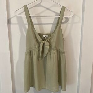 MITTOSHOP sage tank top blouse with knotted bust